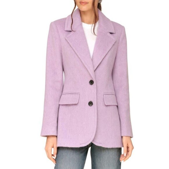 Avec Les Filles Cozy Boyfriend Brushed Wool-blend Blazer - Picture 1 of 7